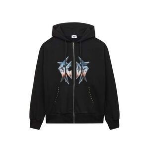 Gcds Men Graphic Print Sweatshirt With Zip And Hood